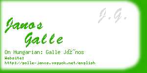 janos galle business card